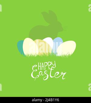 Buona Pasqua. Coniglio e uova. Illustrazione vettoriale Illustrazione Vettoriale