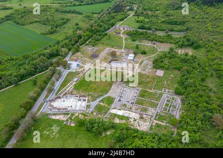 Rovine di un'antica capitale bulgara Veliki Preslav Foto Stock