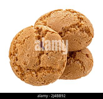 Amaretti italiani, biscotti di mandorle isolati Foto Stock