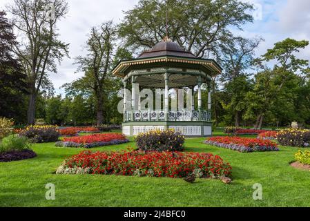 Halifax Public Gardens con il chiosco vittoriano costruito nel 1836, Nova-Scotia, Canada Foto Stock