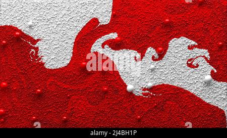 Astratto fluido acrilico Art. Bello sfondo di piccole particelle multicolore. Flussi di vernice turbolenti. 3d rendering dell'immagine. Foto Stock