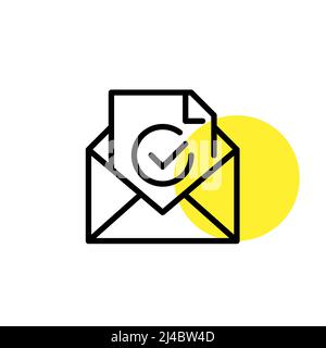 Informazioni su fattura o pagamento approvate. Pixel Perfect, icona grafica con linea di traccia modificabile Illustrazione Vettoriale