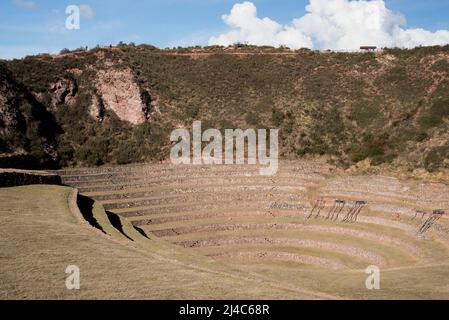 Inca la ricerca agricola stazione, murene, Perù, Sud America Foto Stock