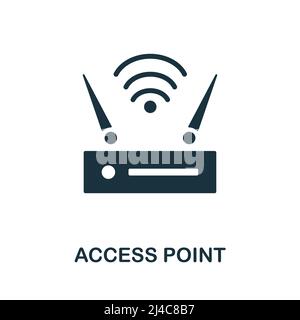 Icona piatta del punto di accesso. Simbolo elemento colorato della raccolta di rete. Simbolo dell'icona del punto di accesso piatto per il Web design, l'infografia e altro ancora. Illustrazione Vettoriale