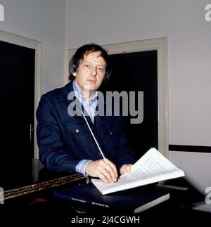 Andre Previn, deutsch-amerikanischer Dirigent und pianist, Chefdirigent an vielen berühmten Opernhäusern, er komponierte zudem Werke für Filmmusik und auch für Jazz, im Bild: Portrait von 1979. Andre Previn, direttore e pianista tedesco-americano, direttore di molti famosi teatri lirici, ha anche composto opere per la musica cinematografica e anche per il jazz, nella foto: Ritratto del 1979. Foto Stock