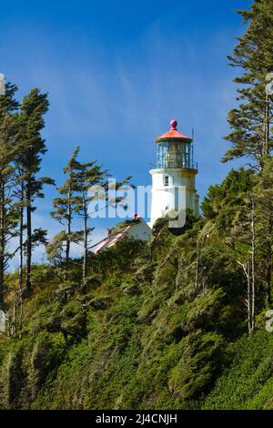 Faro di Heceta Head lungo l'Oceano Pacifico Foto Stock