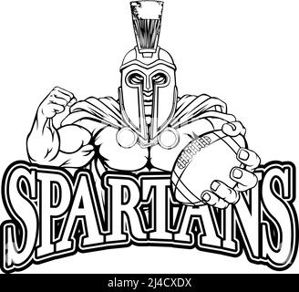 Spartan Trojan Football Americano mascotte sportive Illustrazione Vettoriale