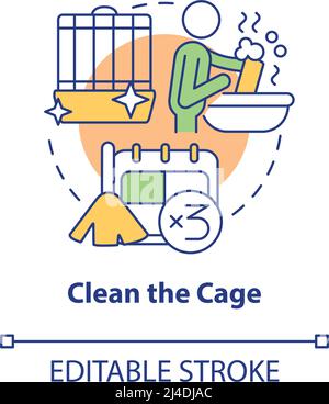 Icona Clean Cage Concept Illustrazione Vettoriale