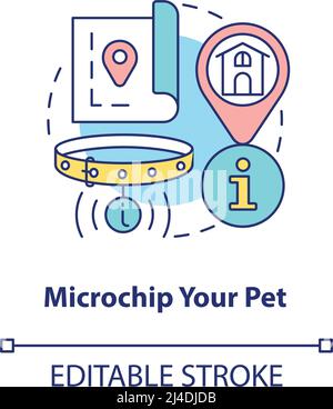 Microchip PET Concept icona Illustrazione Vettoriale