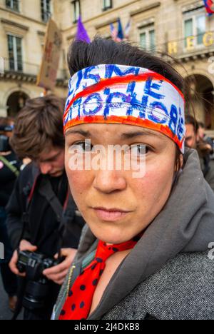 Parigi, Francia., Gruppo francese LGBT, Act Up Parigi, protesta contro il partito politico di estrema destra, il fronte nazionale, 1/10/2013 Foto Stock