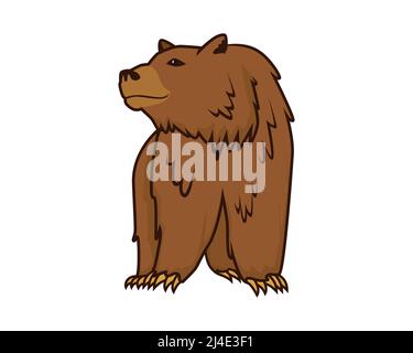 Illustrazione dettagliata di Grizzly Bear in piedi Illustrazione Vettoriale