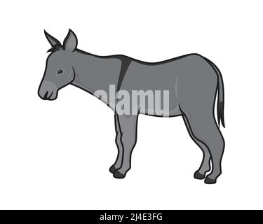 Donkey dettagliato con vettore di illustrazione Gesture in piedi Illustrazione Vettoriale