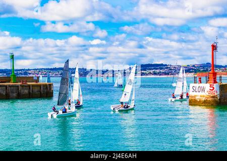 Vista del Porto di Torquay (Inner Dock) nella cittadina balneare di Torquay sulla Riviera Inglese in Devon Inghilterra Regno Unito Foto Stock