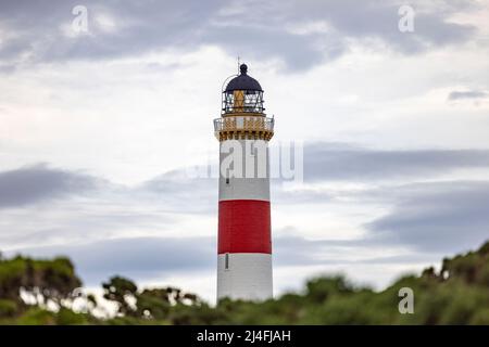 Faro di Tarbat Ness, in Scozia Foto Stock