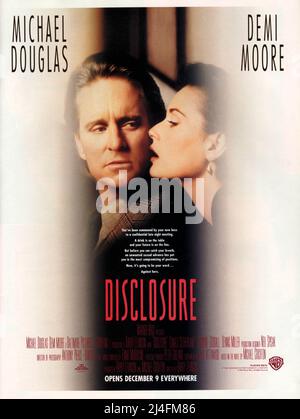 DEMI MOORE e MICHAEL DOUGLAS in DISCLOSURE (1994), diretto da BARRY LEVINSON. Credit: WARNER BROTHERS / Album Foto Stock
