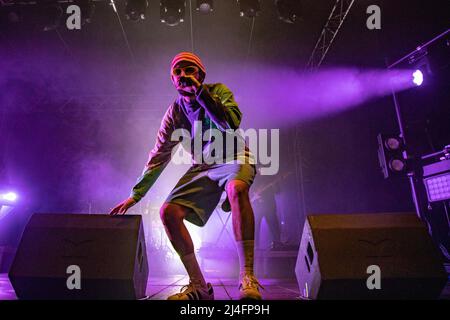 Padova, Italia. 14th Apr 2022. Frah Quintale durante il Frah Quintale alla Hall di Padova 2022, Concerto di Musica della cantante italiana a Padova, Italia, Aprile 14 2022 Credit: Independent Photo Agency/Alamy Live News Foto Stock