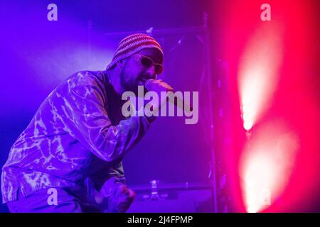 Padova, Italia. 14th Apr 2022. Frah Quintale durante il Frah Quintale alla Hall di Padova 2022, Concerto di Musica della cantante italiana a Padova, Italia, Aprile 14 2022 Credit: Independent Photo Agency/Alamy Live News Foto Stock