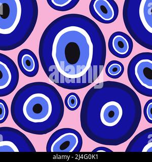 Estate senza cuciture magic malvagio eye pattern per tessuti e imballaggi e regali e carte e biancheria e carta da imballaggio Foto Stock