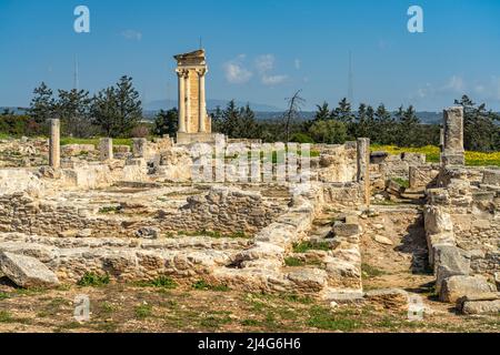 Heiligtum und Tempel des Apollon Hylates in der antiken Stadt Kourion, Episkopi, Zypern, Europa | il Santuario e il Tempio di Apollo Hylates al Foto Stock