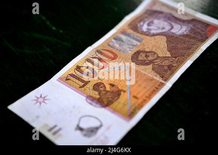 Immagine di un denar macedone , curency banconota Foto Stock