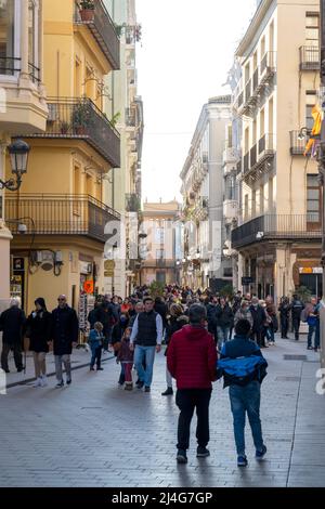 Spanien, Valencia, Carrer de Cavalleres Foto Stock