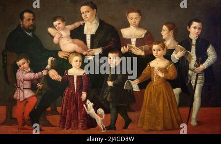 Ritratto della famiglia Valmarana - olio su tela - Giovanni Antonio Fasolo - 1554 - Vicenza, Museo Civico di Palazzo Chiericati Foto Stock