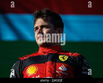 Circuito Albert Park Grand Prix, Melbourne, Australia. 10 Apr 2022. Charles Leclerc (MCO) del team Ferrari. Corleve/Alamy Stock Photo Foto Stock