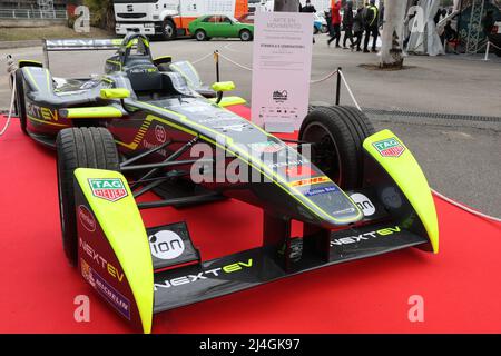 2014 Formula e Generation 1 Spark-Renault SRT 01E vettura guidata da Nelson Piquet Junior che ha vinto il campionato nella stagione inaugurale 2014/15 Foto Stock