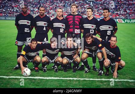 20 aprile 1996: DC United ha iniziato undici anni prima della prima partita di calcio MLS allo stadio RFK, a Washington, DC, tra la Los Angles Galaxy e DC un Foto Stock