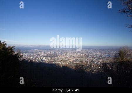 Vista mozzafiato dall'Uetliberg su Zurigo Foto Stock