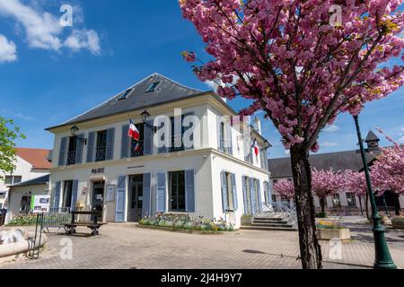 Vista esterna del municipio di Saclay, un comune francese nella periferia sud-occidentale di Parigi, Francia Foto Stock