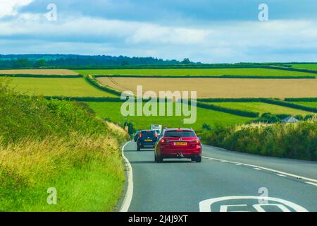 Il A303 è una strada a tronco nel sud dell'Inghilterra, che corre tra Basingstoke in Hampshire e Honiton in Devon via Stonehenge. Agosto 2021 Foto Stock