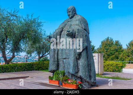 Statua di Giovanni XIII a Loreto, Italia. Foto Stock