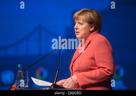 La cancelliera tedesca Angela Merkel durante il vertice mondiale umanitario a Istanbul. Cancelliere tedesco Angela Merkel (immagine archivistica) Foto Stock