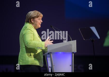 30 marzo 2017, St. Julian's, Malta: Cancelliere della Repubblica federale di Germania Angela Merkel durante il congresso del Partito popolare europeo (PPE) a Malta. Cancelliere tedesco Angela Merkel (Credit Image: © Mykhaylo Palinchak/SOPA Images via ZUMA Press Wire) Foto Stock