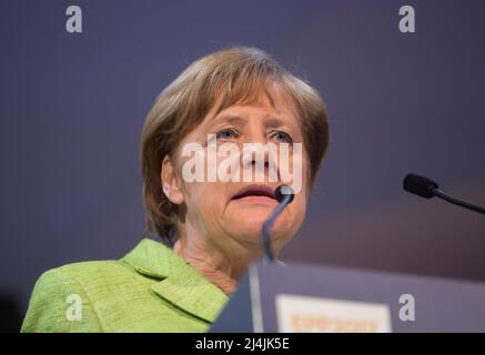 30 marzo 2017, St. Julian's, Malta: Cancelliere della Repubblica federale di Germania Angela Merkel durante il congresso del Partito europeo PeopleÃ-s (PPE) a Malta. Cancelliere tedesco Angela Merkel (Credit Image: © Mykhaylo Palinchak/SOPA Images via ZUMA Press Wire) Foto Stock