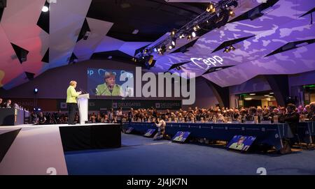 30 marzo 2017, St. Julian's, Malta: Cancelliere della Repubblica federale di Germania Angela Merkel durante il congresso del Partito europeo PeopleÃ-s (PPE) a Malta. Cancelliere tedesco Angela Merkel (Credit Image: © Mykhaylo Palinchak/SOPA Images via ZUMA Press Wire) Foto Stock