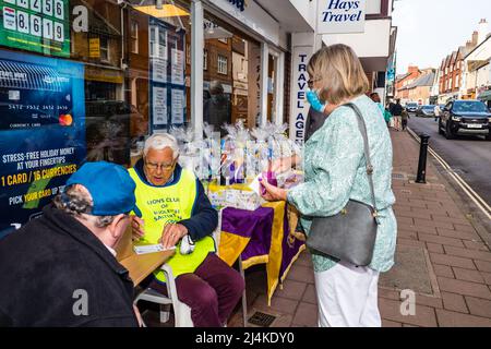 Budleigh Lions Pasqua Raffle raccogliere soldi per buone cause locali. Foto Stock