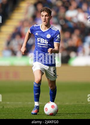 Luke Thomas di Leicester City durante la partita della Premier League al King Power Stadium di Leicester. Data foto: Domenica 10 aprile 2022. Foto Stock