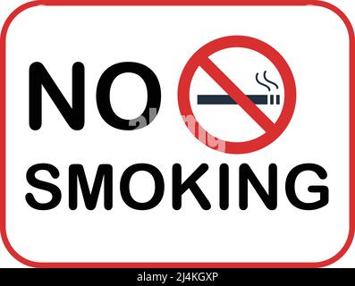 Segno con le parole di No Smoking. Illustrator vettoriale. Illustrazione Vettoriale