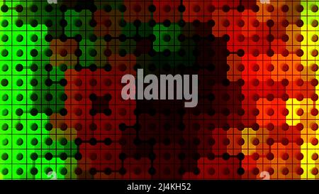 Bella astrazione iridescente in tonalità rosso e verde. Motion.Sfondi luminosi in colori che si muovono e si illuminano. Foto Stock