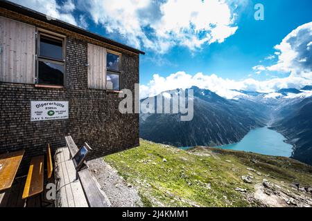 Schlegeisspeicher Wanderung zur Olperer Hütte Foto Stock