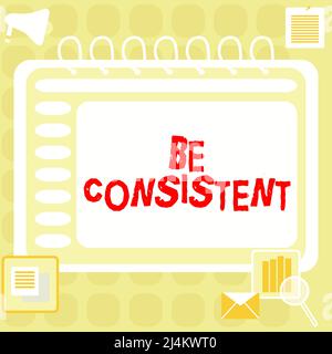 La visualizzazione dei segnali deve essere coerente. Internet Concept Uniform persistente azienda inalterabile anche immutabile Rapport bianco Open Spiral notebook con Un Foto Stock