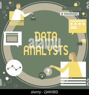 Firma manuale Data Analysts. Progettazione e creazione report di programmatori di foto concettuali identifica i modelli di discussione di colleghi che hanno un incontro online Foto Stock