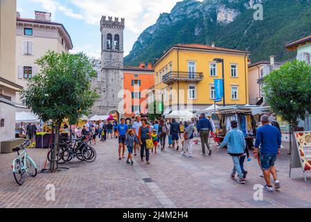 Riva del Garda, 27 agosto 2021: Porta di san michele si trova a Riva del Garda in Italia. Foto Stock