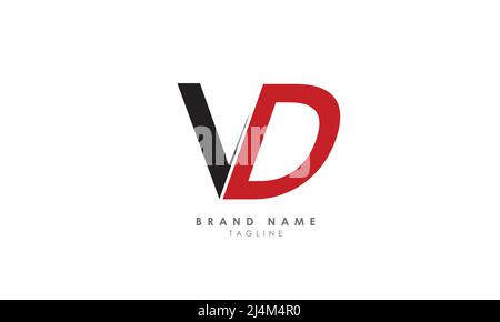 Lettere alfabetiche iniziali Logo monogramma DV, VD, D e V. Illustrazione Vettoriale