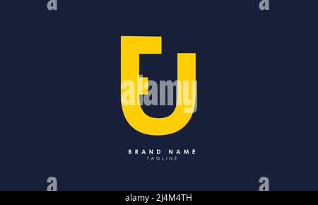Lettere alfabetiche iniziali logo monogramma fu, UF, F e U. Illustrazione Vettoriale