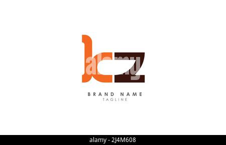 Lettere alfabetiche iniziali logo monogramma KZ, ZK, K e Z Illustrazione Vettoriale