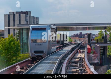 Perugia, Italy, October 2, 2021: MinipMetro Railway in Italy Town Perugia. Foto Stock