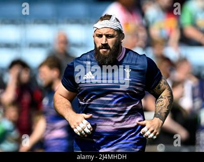 Twickenham, Regno Unito. 16th Apr 2022. Heineken Champions Cup round di rugby 16. Harlequins V Montpelier. Twickenham Stoop. Twickenham. Joe Marler (Harlequins) durante l'Harlequins V Montpelier Heineken Champions Cup round di 16, 2nd gambe, partita di rugby. Credit: Sport in immagini/Alamy Live News Foto Stock